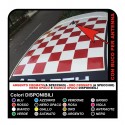 Adesivi per FIAT 500 ABARTH fasce tettino tetto scacchiera scacchi sticker decal