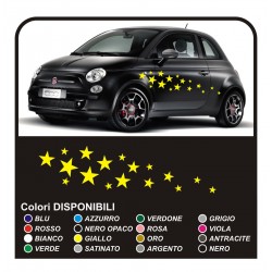 adesivi auto STELLE 34PEZZI KIT 500 stelle SMART stelle FIAT car stars stickers