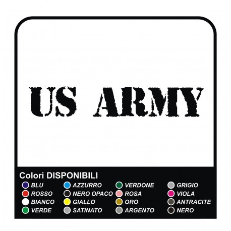 2 Adesivi US ARMY graffiato consumato Auto Paraurti Passaruota Vinile cm20x5