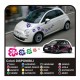 KIT STICKERS FLOWERS per SMART FIAT 500 car Flowers stickers 18 PCS MINI COOPER