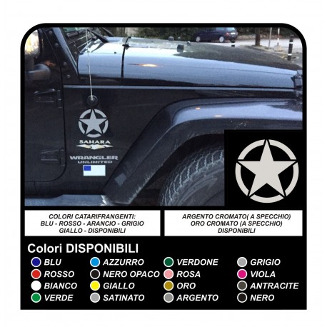 2 STICKERS 9 cm STAR x SUZUKI, JEEP, JEEP RENEGADE STICKERS