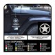 2 Stickers côté Star Militaire jeep Wrangler sahara unlimited et Renegade