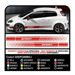 KIT COMPLETO CON PEGATINAS DE LOS LATERALES Y PARACHOQUES X PUNTO ABARTH EVO SUPER SPORT - TUNING