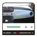 Autocollant pour FIAT 500 ABARTH tableau de bord de l'Italie FIAT 500 tableau de bord tricolore tuning