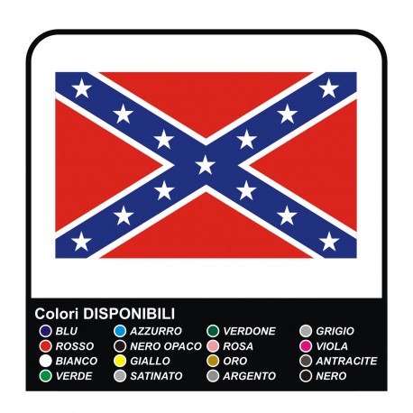 1 Sticker Drapeau Confédéré de l'amérique autocollant hazzard confederate flag X