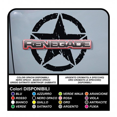 adhésifs pour la porte de la jeep renegade star militaire consommé à apposer sur le logo (version large)