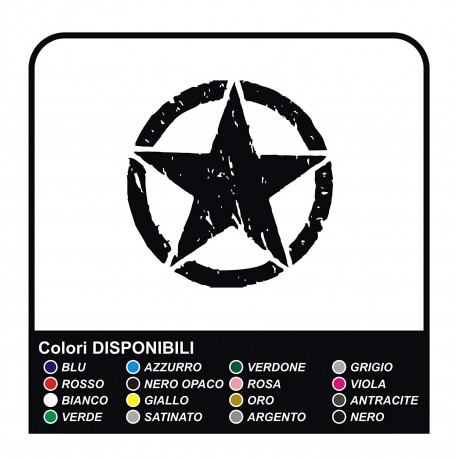 Sticker STAR RENEGADE cm 20 étoiles militaire 4X4