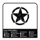 Sticker STAR RENEGADE cm 10 étoiles militaire 4X4