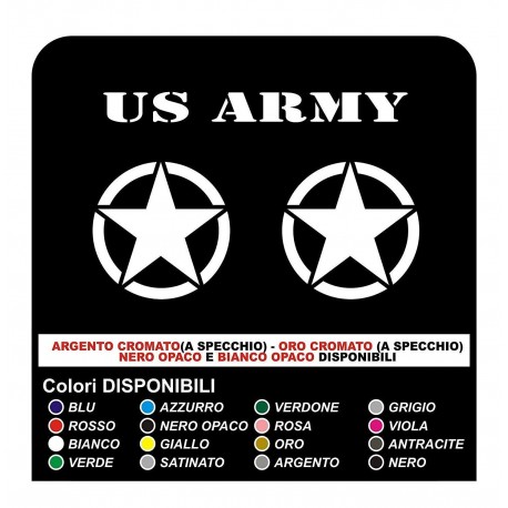 3 ADESIVI cm 10X10 STELLA + US ARMY STICKERS per Jeep Renegade SUV 4X4