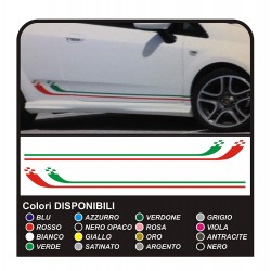 KIT FASCE STRISCE PER PUNTO EVO SUPER SPORT TRICOLORE FASCE LATO ABARTH ITALIA