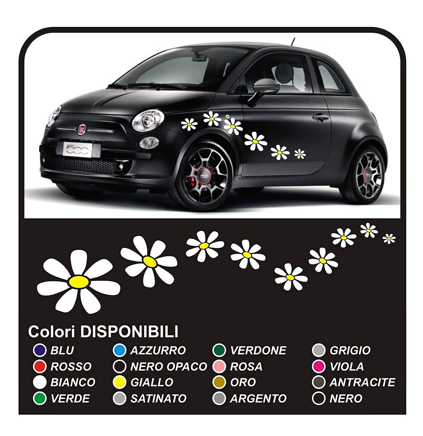 Kit autocollants 18 MARGUERITES stickers fleurs voitures de Fleurs  autocollants NOUVEAU