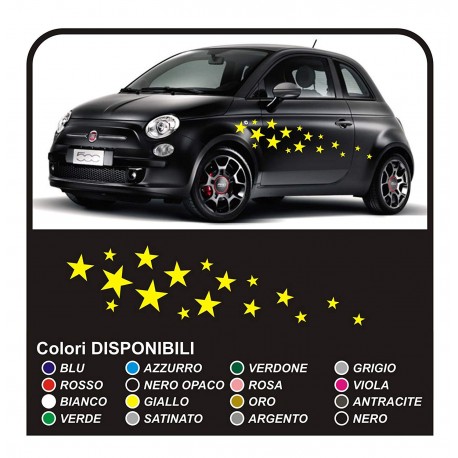 adesivi auto STELLE 34 PEZZI KIT stelle car stars stickers