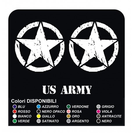 3 STICKERS cm 20 STAR RENEGADE + US ARMY JEEP antique effect star us army consumed effect scratched 