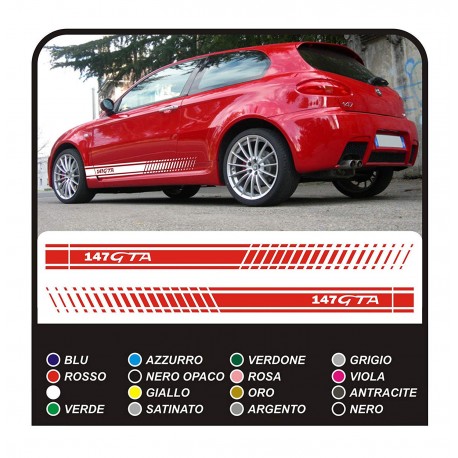 Calcomanías para ALFA ROMEO 147 GTA DEPORTES de OPTIMIZACIÓN LADO de la RAYA ALFA pegatinas para alfa romeo pegatinas 147 rayas