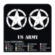 Adesivi STELLA e SCRITTA US ARMY cm 30 stella militare us army effetto invecchiato