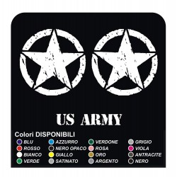 Adesivi STELLA e SCRITTA US ARMY cm 30 stella militare us army effetto invecchiato