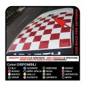 Adesivi per FIAT 500 ABARTH fasce tettino tetto scacchiera scacchi sticker decal