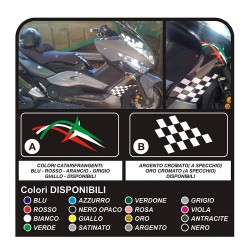 Adesivi per YAMAHA T MAX 500 per FIANCATA laterale frecce tricolore scacchiera