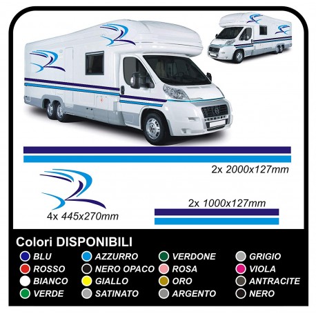 CAMPER grafica in vinile adesivi decalcomanie strisce Set CAMPER VAN ROULOTTE Motorhome - grafica 07