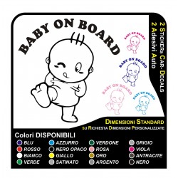 2 adesivi bimbo a bordo - 2 stickers baby on board bambina a bordo adesivi auto