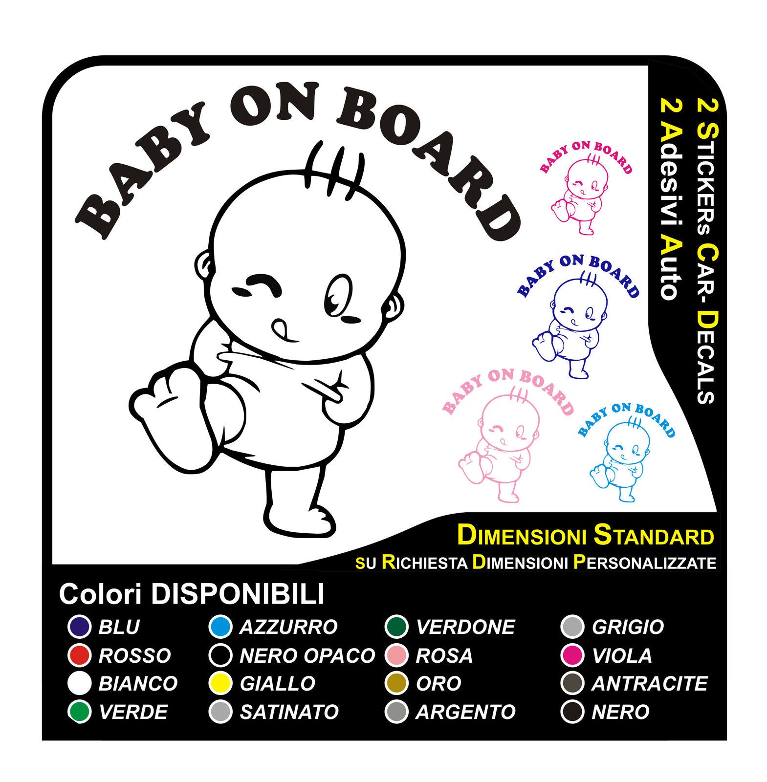 2 Stickers Bebe A Bord Drole Personnalisable Des Autocollants Le Verre De Voiture