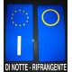 Pair Stickers for license plate of Europe REFLECTIVE - Optimal quality in Neutral or with the province 