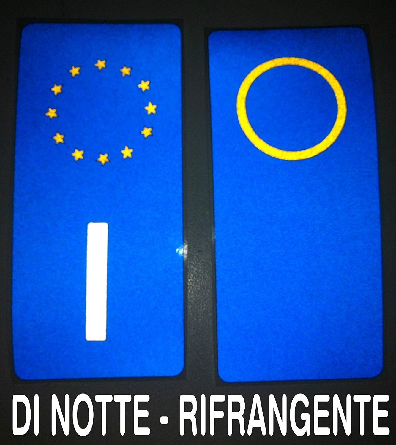 Coppia ADESIVI TARGA AUTO EUROPA anno fino 99 ETICHETTE RIFRANGENTI STICKER