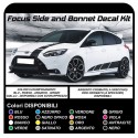 Aufkleber für FORD Focus ST MK3 KOMPLETTES KIT AUFKLEBER seitenstreifen UND MOTORHAUBE NEUE FOCUS TURBO RS 1.6 1.8 2.0