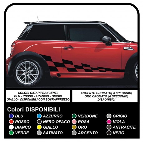 côté adhésif MINI cooper graphiques VOITURE à carreaux rayures MINI Correcteur graphique COOPER S JCW 1.4 1.6