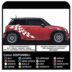 adesivi laterali MINI cooper grafica AUTO a quadretti strisce MINI Checker grafica COOPER S ONE JCW 1.4 1.6