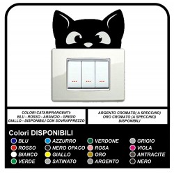 Kit COMPLET DE 6 AUTOCOLLANTS pour plaques d'interrupteurs, de l'Adhésif Chat Adhésif Mural Décoration de Chambre à coucher