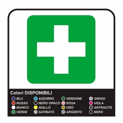 2 stickers pour boîte de premiers Secours pas.1 cm 10x10 + 20x20 cm - Qualité supérieure film PROFESSIONNEL