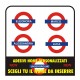 ADESIVI NOME UNDERGROUND TUBE PERSONALIZZATI NUOVI NEW (4 ADESIVI)