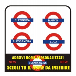 STICKERS NAME THE UNDERGROUND TUBE, NEW CUSTOM NEW (4 STICKERS)