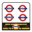 STICKERS NAME THE UNDERGROUND TUBE, NEW CUSTOM NEW (4 STICKERS)