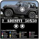 con el lado adhesivo de la ESTRELLA militar de la PUERTA del Jeep WRANGLER RENEGADO y el WILLYS offroad DEFENSOR 