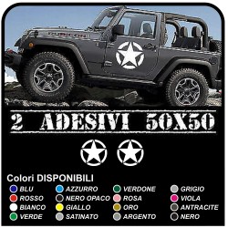 con el lado adhesivo de la ESTRELLA militar de la PUERTA del Jeep WRANGLER RENEGADO y el WILLYS offroad DEFENSOR