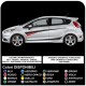 stickers FORD FIESTA MK7 / 8 and Graphics Set Stickers Stripes FIESTA decals car side straps for ford FIESTA