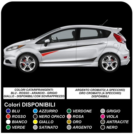 stickers FORD FIESTA MK7 / 8 and Graphics Set Stickers Stripes FIESTA decals car side straps for ford FIESTA