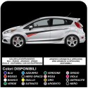 stickers FORD FIESTA MK7 / 8 and Graphics Set Stickers Stripes FIESTA decals car side straps for ford FIESTA