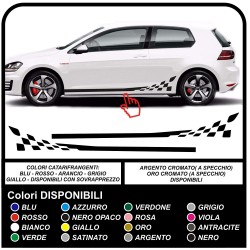 VW GOLF V-VII bandiera a scacchi striscia a scacchiera ADESIVI Laterali Strisce Golf 3&5 porte V VI VII 5 6 7 fasce volkswagen