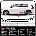 VW GOLF V-VII zielflagge streifen schachbrett-AUFKLEBER Seitlichen Streifen Golf 3&5 türer V VI VII 5 6 7 bänder volkswagen