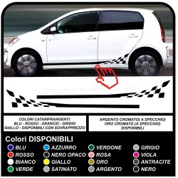 Checkered flag side stripes for volkswagen UP Decoration full Set of Stickers for 3 and 5 door