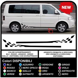 VOLKSWAGEN VW t4/t5 tablero de ajedrez lado de la correa de la bandera a cuadros, Pegatinas lado T4-T5 también es compatible