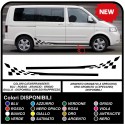 VOLKSWAGEN VW t4/t5 tablero de ajedrez lado de la correa de la bandera a cuadros, Pegatinas lado T4-T5 también es compatible