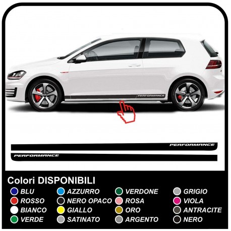 VW GOLF V-VII GTI Performance des Bandes Latérales autocollant Set 3 & 5 portes, golf 5, 6 et 7 stickers volkswagen golf