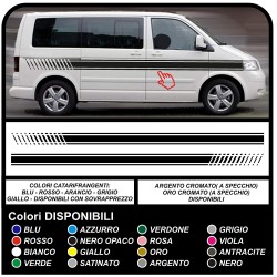 VOLKSWAGEN VW t4/t5 EVO adesivi laterali centrali Strisce Set Adesivi volkswagen ford transit doblo camion ducato fiat furgone