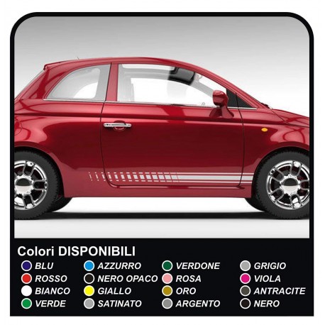 Adhesive Bands Fiat 500 X Side Right and Left Stiker Decals Tuning 